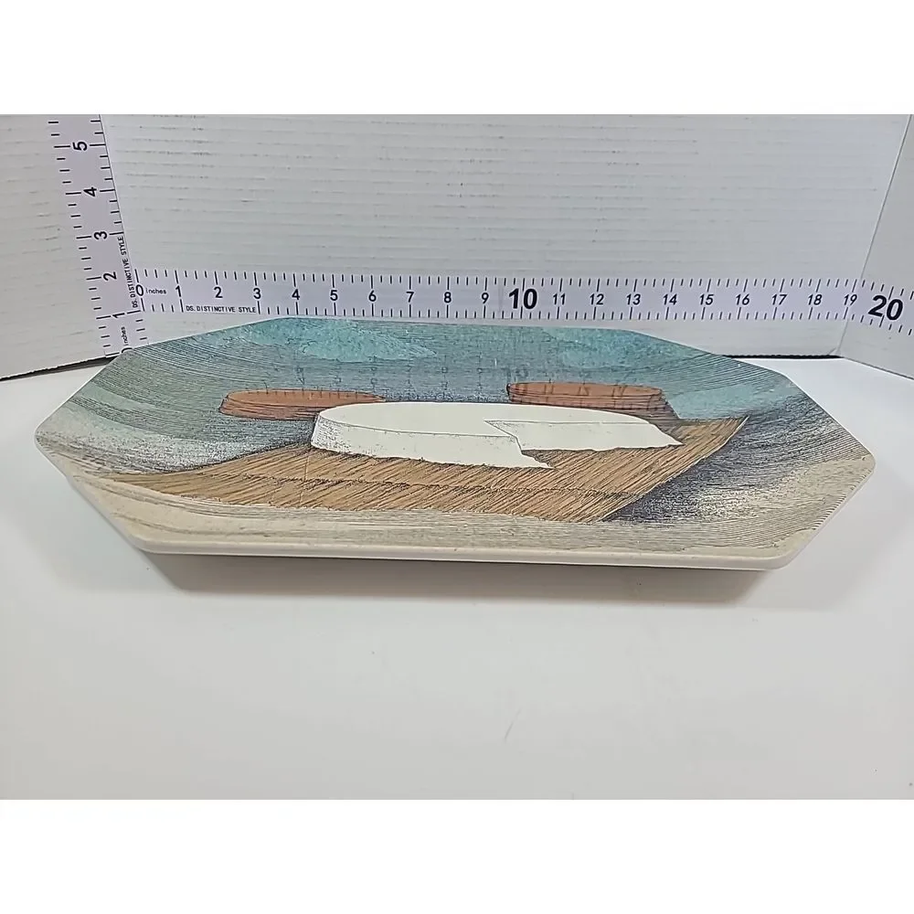 John Derian Target Thanksgiving Fall Melamine Hexagon Cheese Serving Platter New - Picture 2 of 4